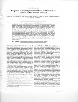 Response of Adult Lymantriid Moths to Illumination Devices in the Russian Far East