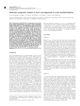 Molecular Cytogenetic Analysis of 10;11 Rearrangements in Acute