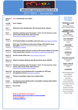 The Mathematical Association of South Australia