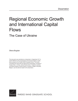 Regional Economic Growth and International Capital Flows the Case of Ukraine