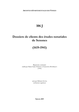 Fonds Des Dossiers De Clients Des Études Notariales De Senones