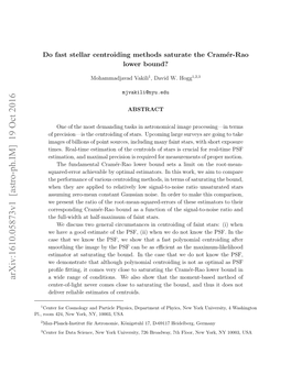 Do Fast Stellar Centroiding Methods Saturate the Cram\'{E} R-Rao Lower