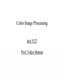 Color Image Processing