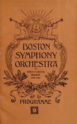 Boston Symphony Orchestra Concert Programs, Season 49,1929-1930, Subscription Series