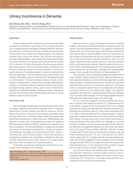 Urinary Incontinence in Dementia