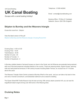 Skipton to Burnley and the Weavers Triangle | UK Canal Boating