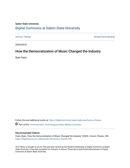 How the Democratization of Music Changed the Industry