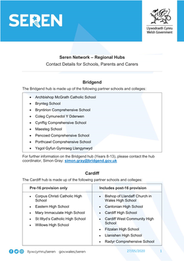 Regional Hubs: Contact Details for Schools, Parents and Carers