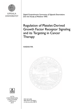 Regulation of Platelet-Derived Growth Factor Receptor Signaling and Its Targeting in Cancer Therapy