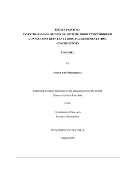 Innate Painting: Investigating of Origins of Artistic Production Through Connections Between Curiosity, Experimentation, and Creativity