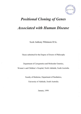 Positional Cloning of Genes Associated with Human Disease