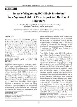 10. Issues of Diagnosing Rohhad Syndrome