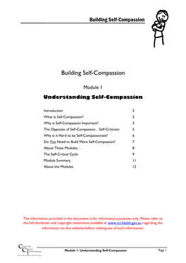 Module 1: Understanding Self-Compassion Page 1 • Psychotherapy • Research • Training Building Self-Compassion Introduction