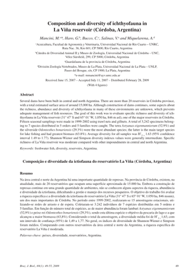 Composition and Diversity of Ichthyofauna In