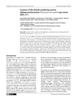 Labrenzia Alexandrii Type Strain (DFL-11T)