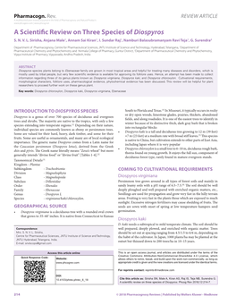 A Scientific Review on Three Species of Diospyros