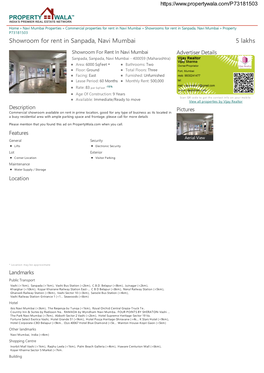 Showroom for Rent in Sanpada, Navi Mumbai (P73181503