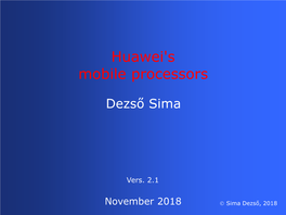 Huawei's Mobile Processors