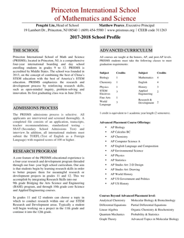 Princeton International School of Mathematics and Science