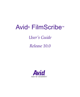 Avid Filmscribe User's Guide