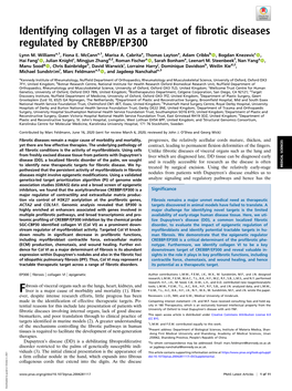 Identifying Collagen VI As a Target of Fibrotic Diseases Regulated by CREBBP/EP300