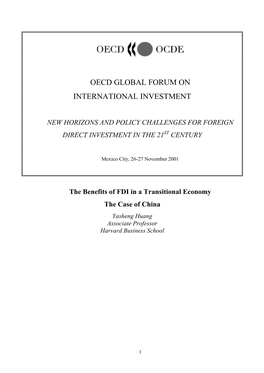 Oecd Global Forum on International Investment