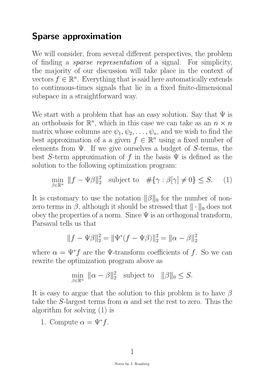 Sparse Approximation