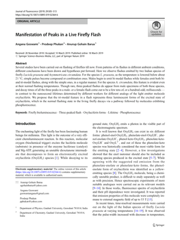 Manifestation of Peaks in a Live Firefly Flash