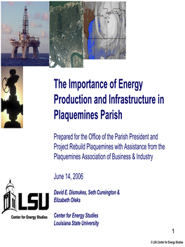 The Importance of Energy Production and Infrastructure in Plaquemines Parish