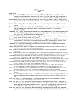 ISSP Bibliography 2020 ARGENTINA Acosta, Lr and Jorrat, Jr. 2005.”A Simple Alternative to Interpret the Gini Coefficient