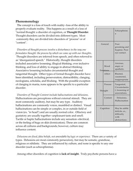 Phenomenology the Concept Is a Loss of Touch with Reality--Loss of the Ability to Properly Evaluate Reality