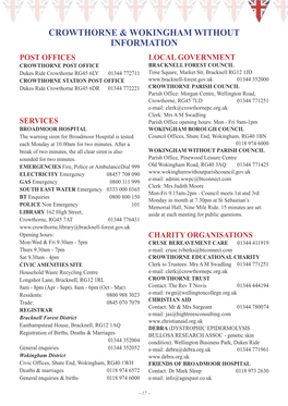 Crowthorne & Wokingham Without Joint Guide to the Parishes