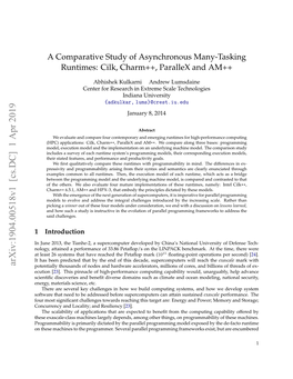 A Comparative Study of Asynchronous Many-Tasking Runtimes: Cilk, Charm++, Parallex and AM++