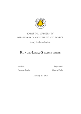 Runge-Lenz-Symmetries