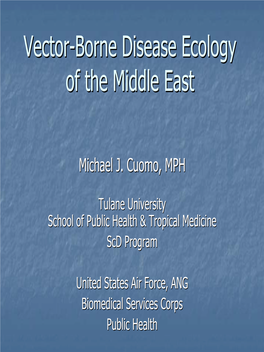 Vector-Borne Disease Ecology of the Middle East