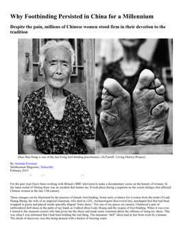 Why Footbinding Persisted in China for a Millennium