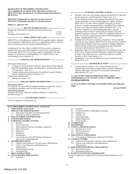 Injection, for Intravenous Use. Benlysta (Belimumab)