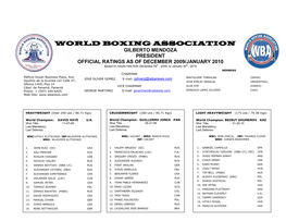 World Boxing Association Gilberto Mendoza