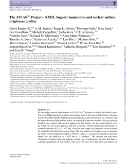 XXIII. Angular Momentum and Nuclear Surface Brightness Profiles