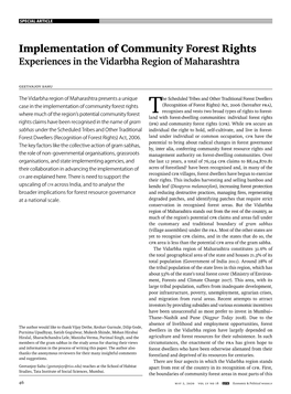 Implementation of Community Forest Ri Ghts