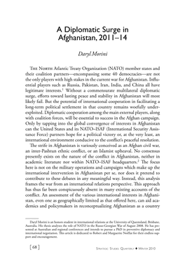 A Diplomatic Surge in Afghanistan, 2011-14