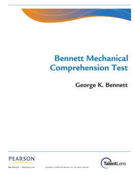 Bennett Mechanical Comprehension Test
