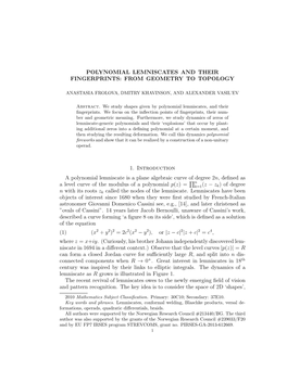 Polynomial Lemniscates and Their Fingerprints: from Geometry to Topology