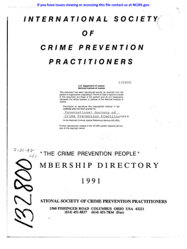 Crime Prevention Practitioners to the Nationat Criminal Justice Reference Service (NCJRS)