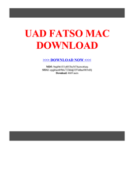 Uad Fatso Mac Download