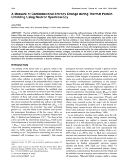 A Measure of Conformational Entropy Change During Thermal Protein Unfolding Using Neutron Spectroscopy