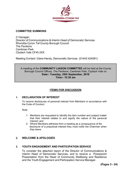 (Public Pack)Agenda Document for Community Liaison Committee