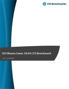 CIS Ubuntu Linux 18.04 LTS Benchmark