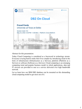 DB2 on Cloud