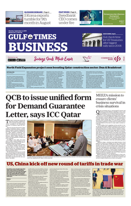 QCB to Issue Unified Form for Demand Guarantee Letter, Says ICC Qatar